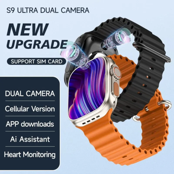 S12 ULTRA 4G Android Watch- AMOLED Screen,Telescopic Camera,16GB/32GB/64GB All straps are free